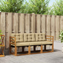 Udendørs sofagruppe med pude 3 pcs Naturlig og Beige