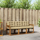 Udendørs sofagruppe med pude 3 pcs Naturlig og Beige