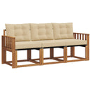 Udendørs sofagruppe med pude 3 pcs Naturlig og Beige