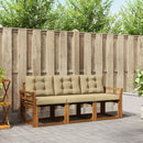 Udendørs sofagruppe med pude 3 pcs Naturlig og Beige