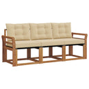 Udendørs sofagruppe med pude 3 pcs Naturlig og Beige