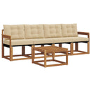 Udendørs sofagruppe med pude 5 pcs Naturlig og Beige