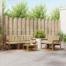 Udendørs sofagruppe med pude 6 pcs Naturlig og Beige