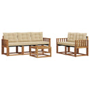 Udendørs sofagruppe med pude 6 pcs Naturlig og Beige