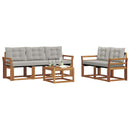Udendørs sofagruppe med pude 6 pcs Naturlig og Lys Grå