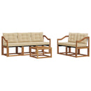 Udendørs sofagruppe med pude 6 pcs Naturlig og Beige