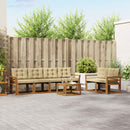 Udendørs sofagruppe med pude 7 pcs Naturlig og Beige