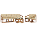 Udendørs sofagruppe med pude 7 pcs Naturlig og Beige