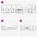 Udendørs sofagruppe med pude 7 pcs Naturlig og Beige