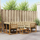 Udendørs sofagruppe med pude 7 pcs Naturlig og Beige