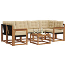 Udendørs sofagruppe med pude 7 pcs Naturlig og Beige