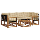 Udendørs sofagruppe med pude 7 pcs Naturlig og Beige