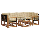 Udendørs sofagruppe med pude 7 pcs Naturlig og Beige
