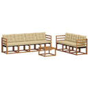 Udendørs sofagruppe med pude 8 pcs Naturlig og Beige