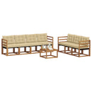 Udendørs sofagruppe med pude 8 pcs Naturlig og Beige
