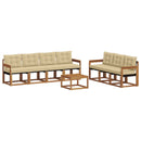 Udendørs sofagruppe med pude 8 pcs Naturlig og Beige