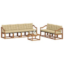 Udendørs sofagruppe med pude 8 pcs Naturlig og Beige