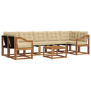 Udendørs sofagruppe med pude 8 pcs Naturlig og Beige