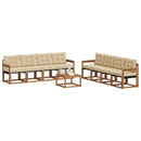 Udendørs sofagruppe med pude 9 pcs Naturlig og Beige