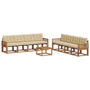 Udendørs sofagruppe med pude 9 pcs Naturlig og Beige