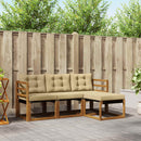 Udendørs sofagruppe med pude 4 pcs Naturlig og Beige