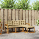 Udendørs sofagruppe med pude 4 pcs Naturlig og Beige