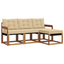 Udendørs sofagruppe med pude 4 pcs Naturlig og Beige
