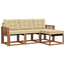 Udendørs sofagruppe med pude 4 pcs Naturlig og Beige