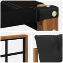 Udendørs sofagruppe med pude 4 pcs Naturlig og sort