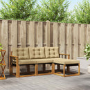 Udendørs sofagruppe med pude 4 pcs Naturlig og Beige