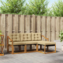 Udendørs sofagruppe med pude 4 pcs Naturlig og Beige