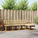 Udendørs sofagruppe med pude 5 pcs Naturlig og Beige