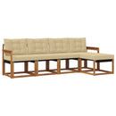 Udendørs sofagruppe med pude 5 pcs Naturlig og Beige