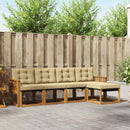 Udendørs sofagruppe med pude 5 pcs Naturlig og Beige