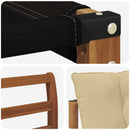 Udendørs sofagruppe med pude 5 pcs Naturlig og Beige