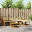 Udendørs sofagruppe med pude 6 pcs Naturlig og Beige
