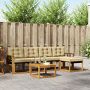 Udendørs sofagruppe med pude 6 pcs Naturlig og Beige