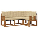 Udendørs sofagruppe med pude 4 pcs Naturlig og Beige
