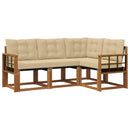 Udendørs sofagruppe med pude 4 pcs Naturlig og Beige