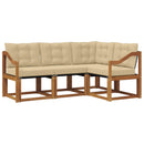 Udendørs sofagruppe med pude 4 pcs Naturlig og Beige