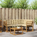 Udendørs sofagruppe med pude 5 pcs Naturlig og Beige