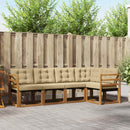 Udendørs sofagruppe med pude 5 pcs Naturlig og Beige