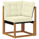 Udendørs sofagruppe med pude 5 pcs Naturlig og Fløde