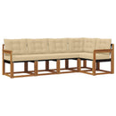 Udendørs sofagruppe med pude 5 pcs Naturlig og Beige