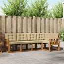 Udendørs sofagruppe med pude 5 pcs Naturlig og Beige