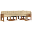 Udendørs sofagruppe med pude 5 pcs Naturlig og Beige