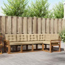 Udendørs sofagruppe med pude 5 pcs Naturlig og Beige