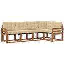 Udendørs sofagruppe med pude 5 pcs Naturlig og Beige