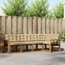 Udendørs sofagruppe med pude 5 pcs Naturlig og Beige