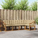 Udendørs sofagruppe med pude 5 pcs Naturlig og Beige